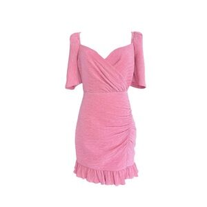 SAYLOR NWOT plissé wrap mini dress in Dusty pink Size S/M